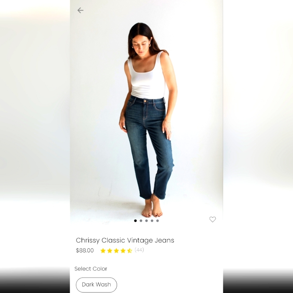 Chrissy Classic Vintage Jeans - Dark Wash Size 1 NWOT